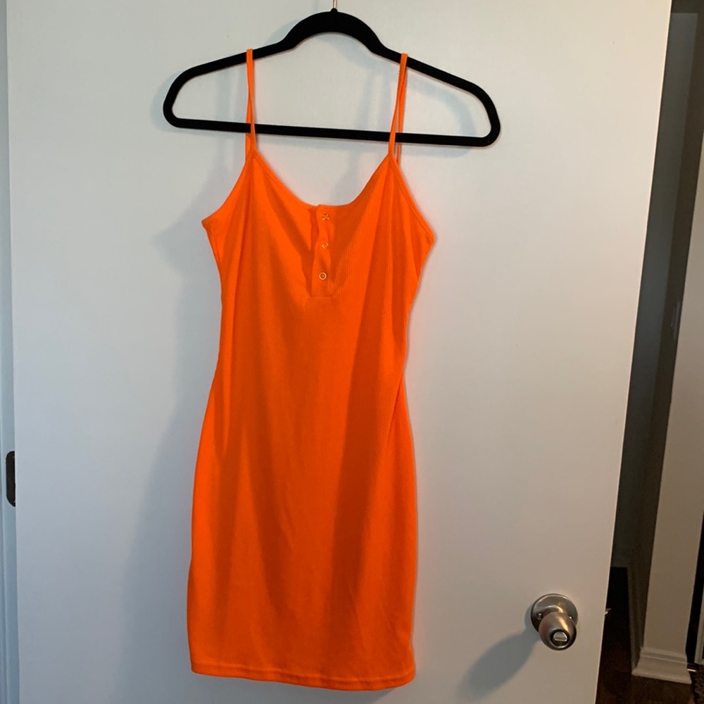 Orange Short Bodycon Dress.